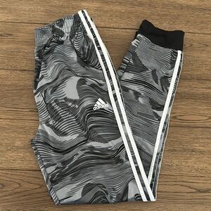 Adidas Gray and Black Joggers with Sporty Stripes